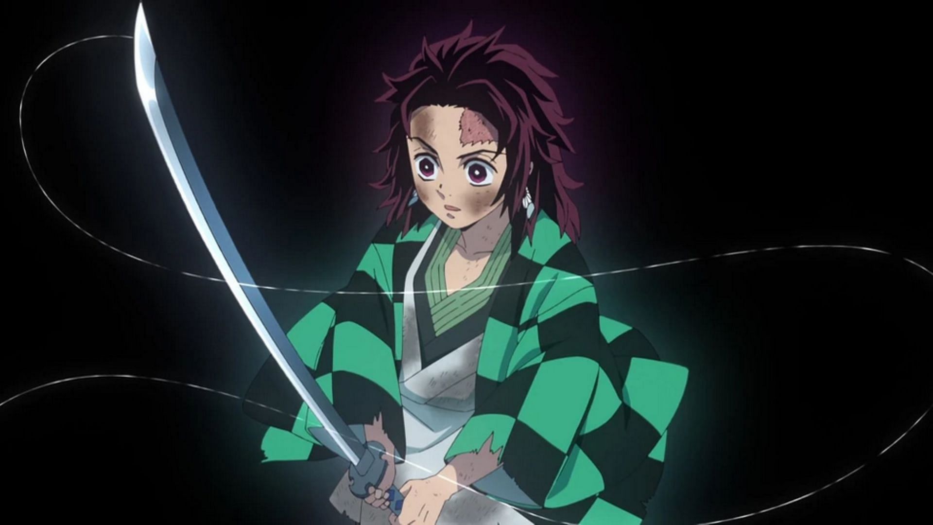 Tanjiro's training sword (Image via Ufotable)